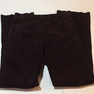 SALE - Theory Burgundy Leather Suede Pants